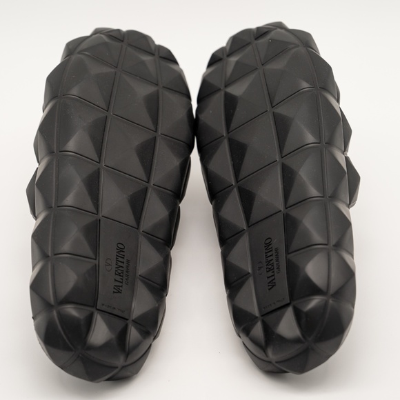 size 42 eu 9 us Valentino Garavani Roman Stud Turtle Black Rubber Slide Sandals main image 4